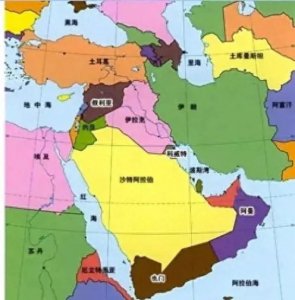 ​中东地图高清版大图(以色列地图，似一把尖刀，插向阿拉伯国家，中东会有和平吗