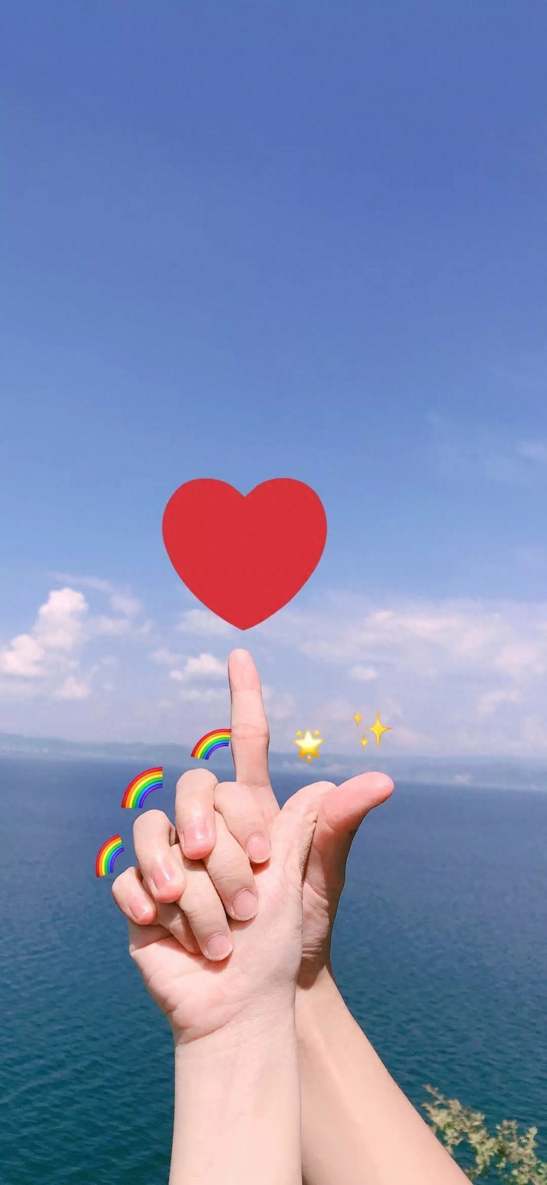 19张超超超甜的爱心手势壁纸，高清全屏手机壁纸