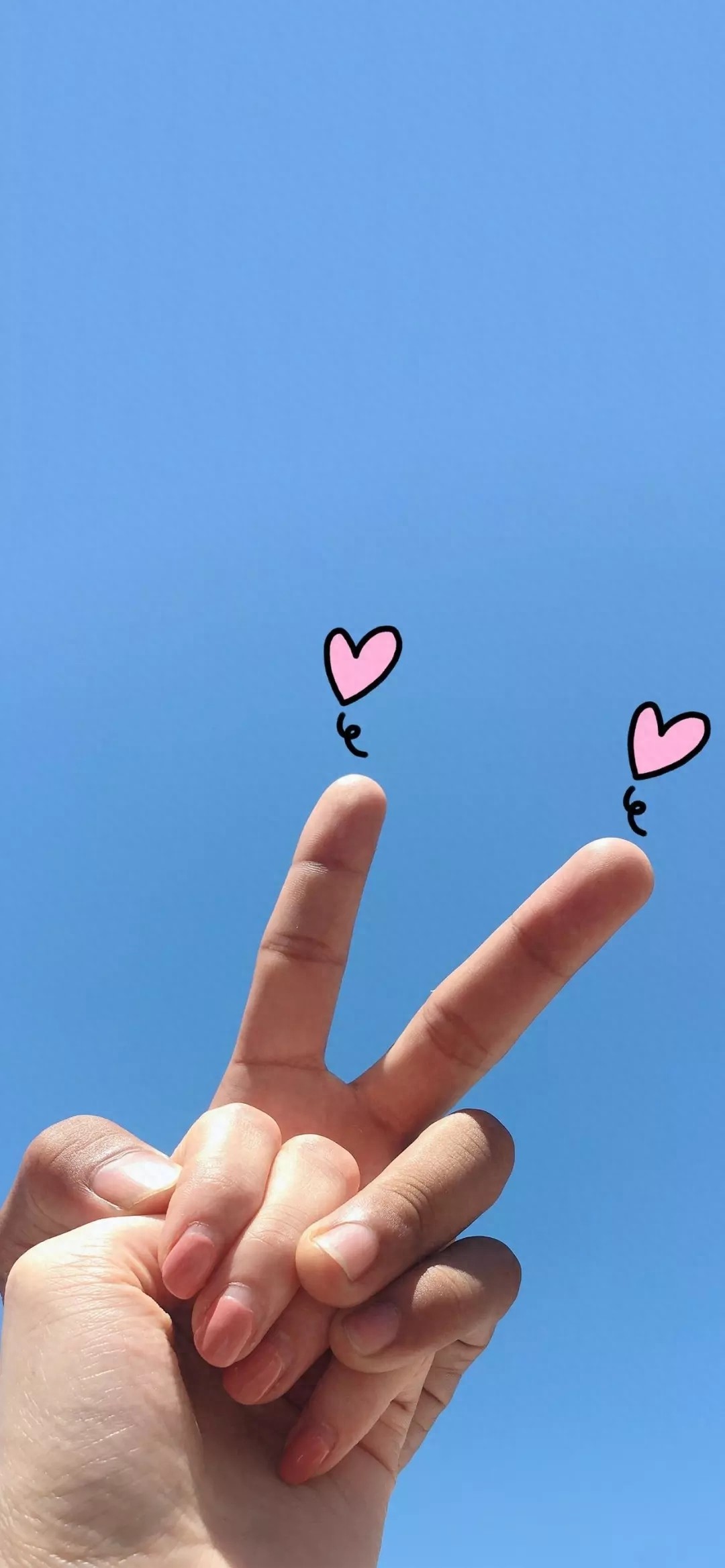 19张超超超甜的爱心手势壁纸，高清全屏手机壁纸